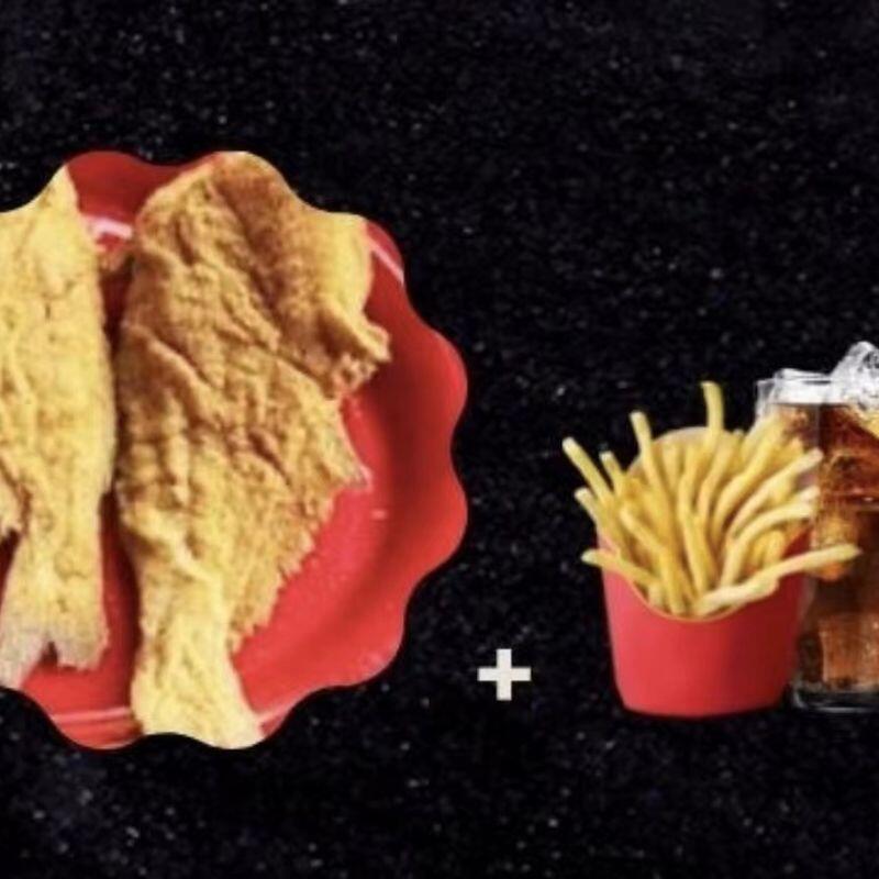 Whole Catfish(2) w.Fries & Drink